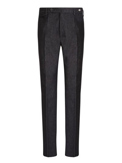 Tagliatore Straight Cut Denim Trousers By  In Grey