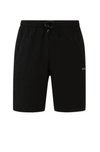 Hugo Boss Stretch-cotton Regular-fit Shorts With Logo Detail In Black