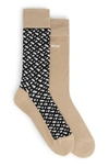 Hugo Boss Two-pack Of Regular-length Socks In Khaki