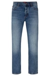 Hugo Boss Tapered-fit Jeans In Blue Stretch Denim In Blue