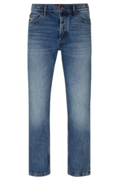 Hugo Tapered-fit Jeans In Blue Stretch Denim