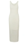 Hugo Boss Knitted Dress In Midi Length With Mixed Structures In White