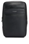 Hugo Boss Logo-trim Backpack In Perforated Faux Leather In Black
