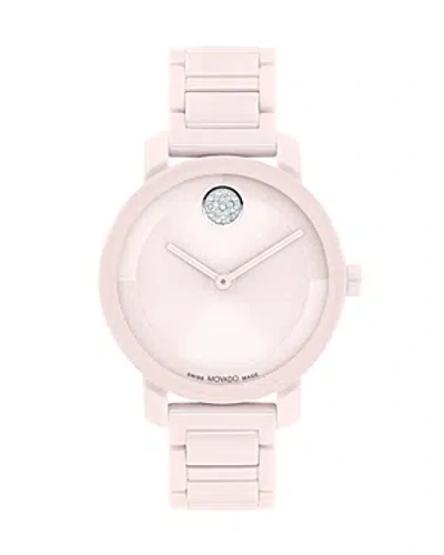 Movado Women's Bold Evolution 2.0 Ceramic & Crystal Bracelet Watch/34mm In Pink