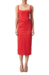 Bardot Elodie Midi Dress In Fire Red