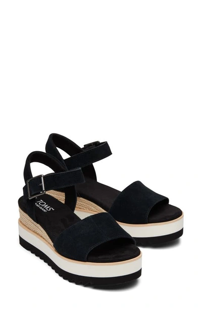 Toms Diana Platform Wedge Sandal In Black