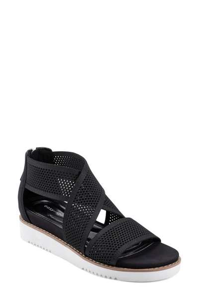 Easy Spirit Witney Wedge Sandal In Black / Black