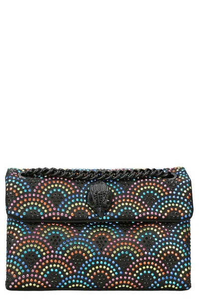 Kurt Geiger Mini Kensington Embellished Fabric Convertible Crossbody Bag In Charcoal