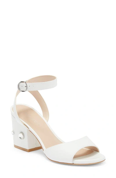 Stuart Weitzman Block Heel Sandal In White