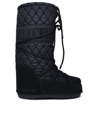 Moon Boot Black Fabric Blend Boots