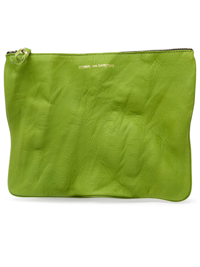 Comme Des Garçons Green Leather Envelope
