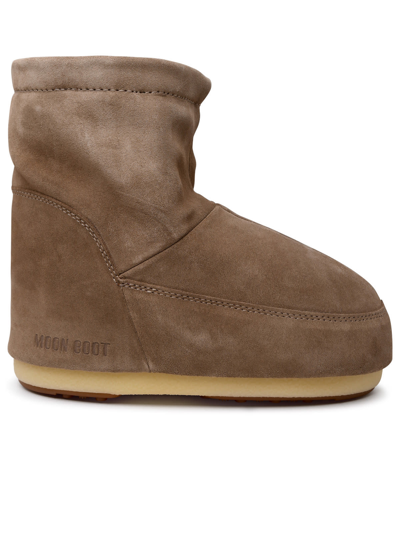 MOON BOOT LOW-TOP ICON BEIGE SUEDE BOOTS