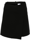 PATOU BLACK DOUBLE WOOL CREPE SKIRT