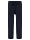 HERNO BLUE NYLON TROUSERS