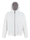 Herno Laminar Cardigan In Tech Double In Bianco