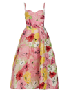 MONIQUE LHUILLIER WOMEN'S FLORAL-EMBROIDERED SWEETHEART MAXI DRESS