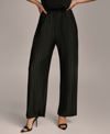 Donna Karan Pleated Pull On Pants In Black