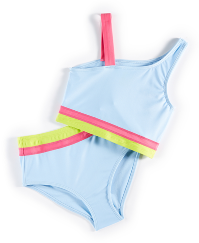 Id Ideology Kids' Big Girls Colorblock Bikini 2-pc. Swimwear Set, Created For Macy's In Skysail Blue