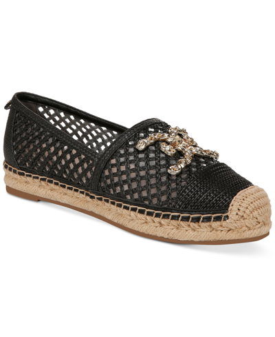 Sam Edelman Women's Khiara Emblem Embellished Espadrille Flats In Black