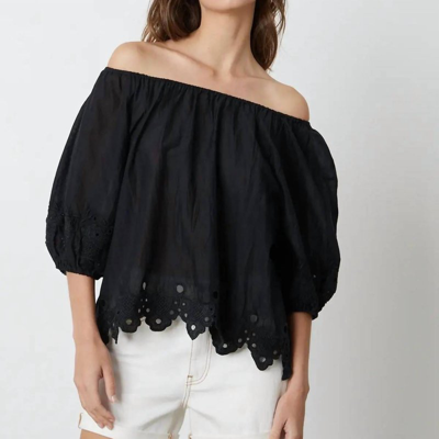 Velvet By Graham & Spencer Abigail Boho Top In Black