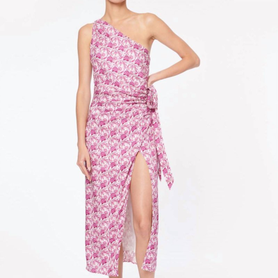 Cami Nyc Nanu Paisley One-shoulder Sheath Dress In Pink