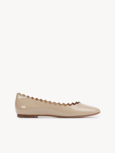 Chloé Chloe Lauren Scalloped Leather Ballerina Flat In Purple