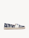 Chloé Piia Espadrille Blue Size 2 100% Cotton In Bleu