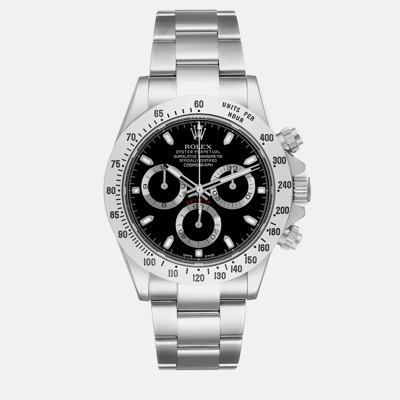 Pre-owned Rolex Daytona Chronograph Black Dial Steel Men's Watch 116520 40 Mm