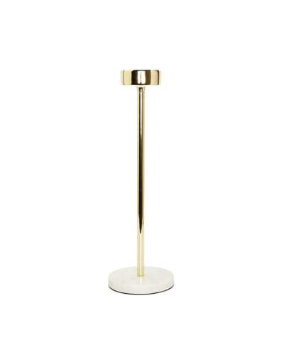 Classic Touch Taper Candle Holder On Marble Base, 14" H In Gold