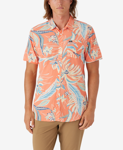 O'neill Men's Oasis Eco Short Sleeve Standard Shirt In Coral