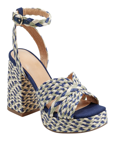 Marc Fisher Ltd Women's Janie Block Heel Dress Sandals In Medium Blue