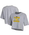 Champion Gray Michigan Wolverines College Football Playoff 2023 National S Boyfriend Crop T In Gray