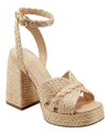 Marc Fisher Ltd Janie Raffia Ankle Strap Platform Sandal In Medium Natural