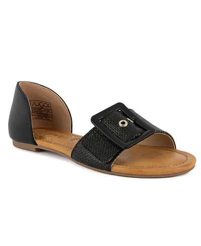 Sugar Women's Champion Raffia Flat Sandals In Black