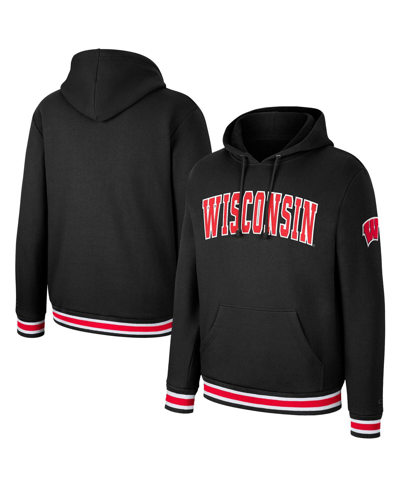 Colosseum Men's  Black Wisconsin Badgers Varsity Arch Pullover Hoodie