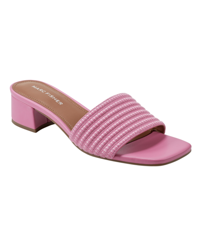Marc Fisher Women's Casala Square Toe Slip-on Dress Sandals In Pink
