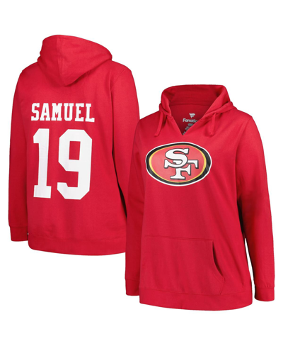 Profile Women's  Deebo Samuel Scarlet San Francisco 49ers Plus Size Player Name And Number Pullover H