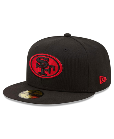 NEW ERA MEN'S NEW ERA BLACK SAN FRANCISCO 49ERS TEAM 59FIFTY FITTED HAT