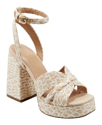 Marc Fisher Ltd Women's Janie Block Heel Dress Sandals In Light Natural