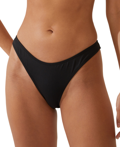 Cotton On Refined High-side Brazilian Bikini Bottoms In Black