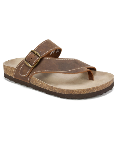 White Mountain Women's Carly Footbed Sandals In Brown,leather