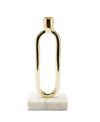 Classic Touch Gold Tone Loop Taper Candle Holder On Marble Base, 11.75h In Gold