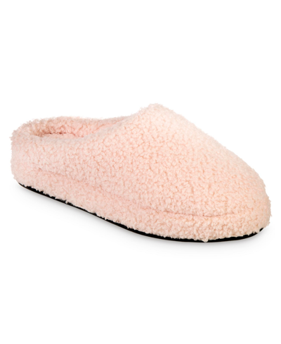 Isotoner Signature Women's Memory Foam Berber Fiona Comfort Hoodback Slippers In Evening Sand