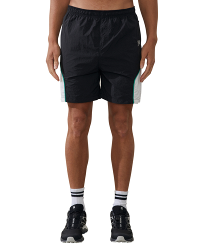 Cotton On Men's Active Kokkinakis Tech Shorts In Black,white Panel