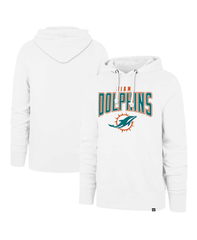 47 Brand Men's ' White Miami Dolphins Elements Arch Headline Pullover Hoodie