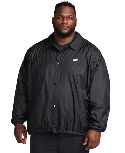 Nike Men's Relaxed Fit Club Coaches' Jacket In Black,white