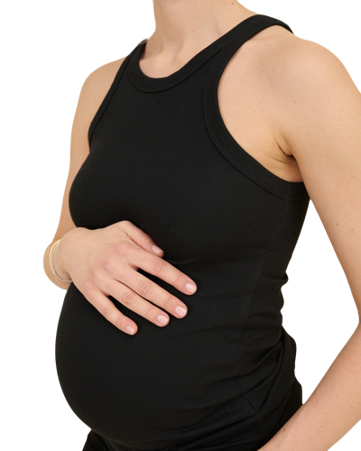 Ilouity Ribbed Pregnancy Tank (black/white/grey Melange)