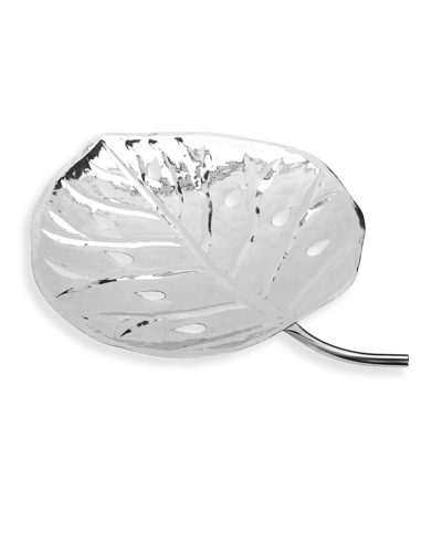 Classic Touch Stainless Steel Leaf Dish, 16" L In Silver