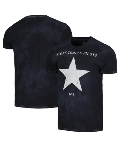 Global Merch Men's Black Distressed Stone Temple Pilots No. 4 T-shirt