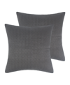 Levtex Cross Stitch Stitching 2-pc. Sham Set, European In Charcoal